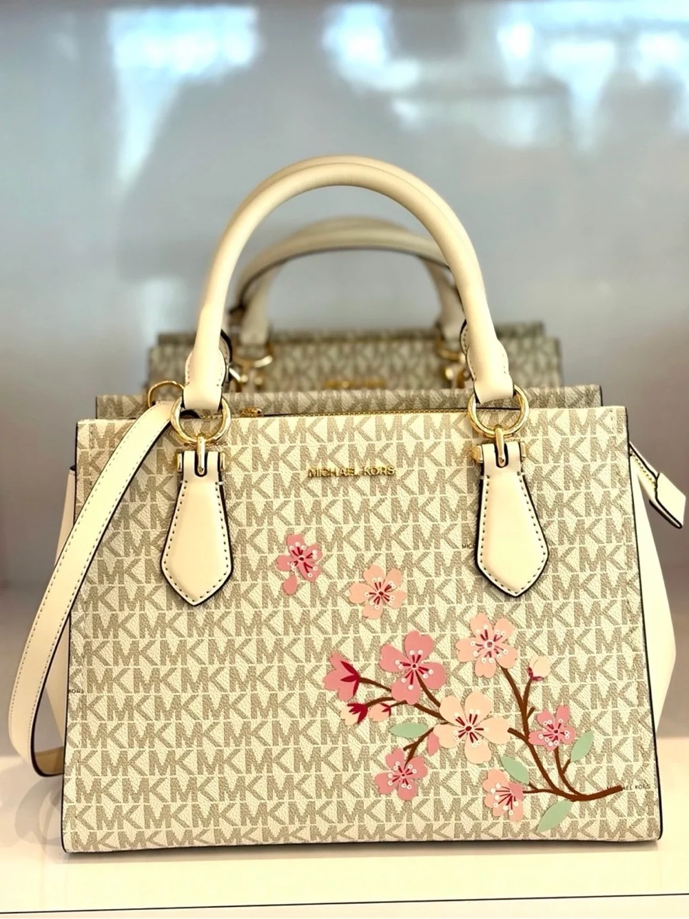 MICHAEL KORS Marilyn Md Embellished Signature Logo Satchel Crossbody